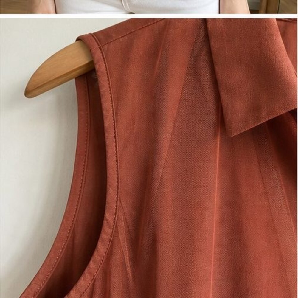 Rust Pleated Blouse - Picture 5 of 6